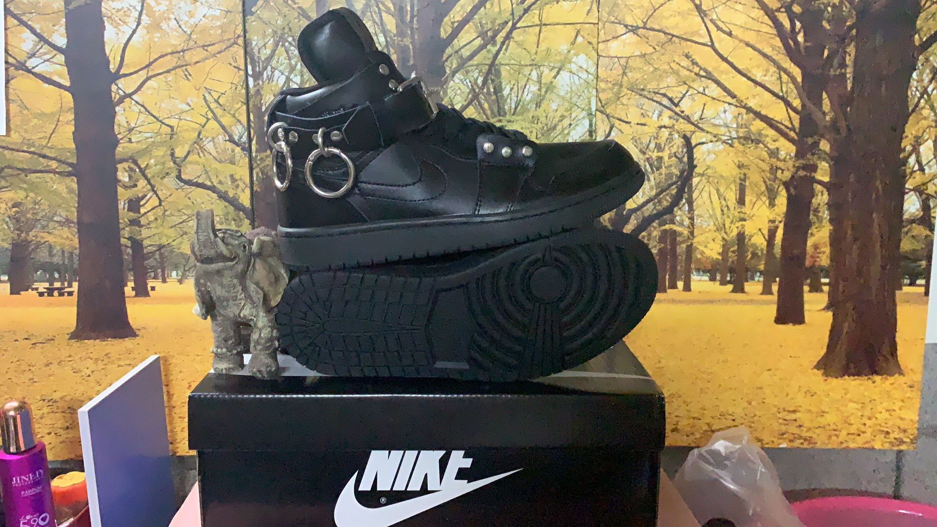 2019 Air Jordan 1 Zipper Earring All Black Shoes
